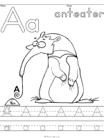 letter a anteater printable activities