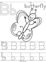 letter b butterfly printable activities