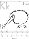 Alphabet Letter K Kiwi (bird) Preschool Lesson Plan Printable ...