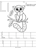 letter l lemur printable activities