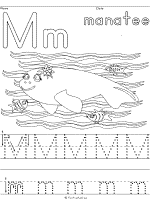 letter m manatee printable activiies