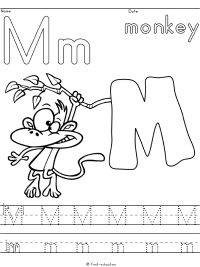 Handwriting Worksheets Standard Block Print for Preschool, Kindergarten and First Grade M - Z