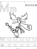 letter m moose printable activities set 2