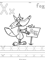 letter x in fox printable activities