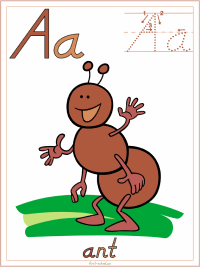 D'Nealian Animal Alphabet Coloring Pages, Posters and Handwriting Worksheets