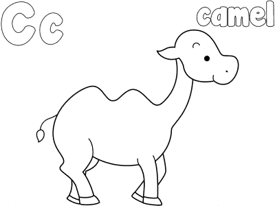 letter c camel coloring page