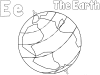 letter e earth coloring page