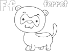 letter f ferret coloring page for tots