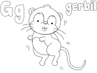 letter g gerbil coloring page