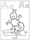 letter a ant coloring page