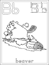 Alphabet Letter B Beaver Coloring Page