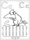 Alphabet C Crow Coloring Page