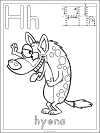 letter h hyena coloring page