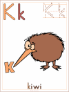 letter k kiwi color poster