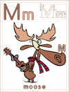 Alphabet Letter M Moose Poster