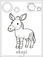 letter o okapi coloring page