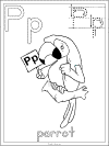 letter p parrot coloring page