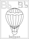 letter B balloon coloring page