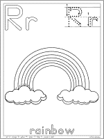 letter r rainbow coloring page