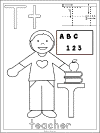 letter t teacher coloring page