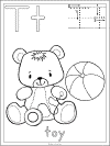 letter t toy coloring page