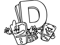 letter d dominoes coloring page