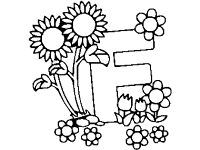 letter f flower coloring page