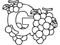 letter g grapes coloring page