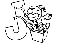 letter j jack-in-the-box coloring pag