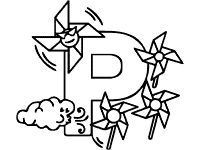 letter p pinwheel coloring page