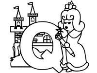 letter q queen coloring page