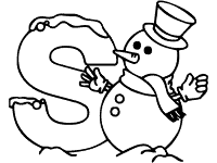 letter s snowman coloring page