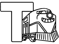 letter t train coloring page