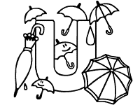 letter u umbrella coloring page