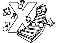 letter x xylophone coloring page