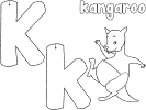 letter k kangaroo coloring page for tots