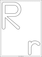 letter r template coloring page