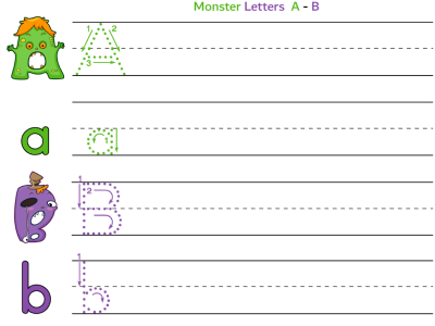 monsters alphabet a to z tracing review