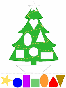 colors and shapes christmas tree activity