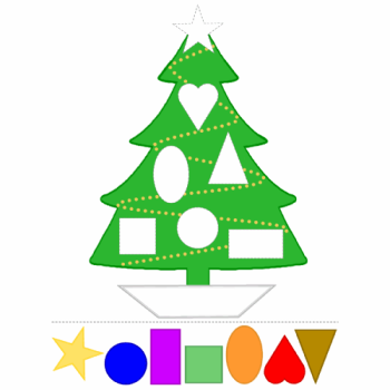 colors and shapes christmas tree activity