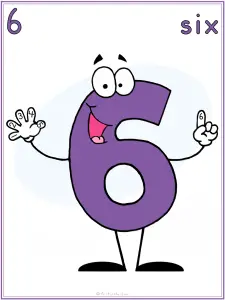 happy numbers color poster number six