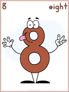 happy numbers color poster number eight