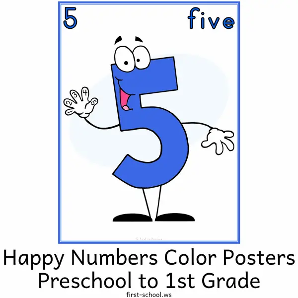 Happy Numbers Color Posters · Preschool to First Grade