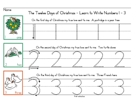 the twelve days of christmas number workshets set 3 preschool and kindergarten