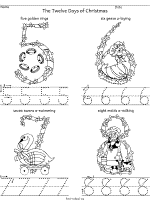 twelve days of christmas worksheet numbers 5 to 8