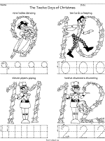 twelve days of christmas worksheet numbers 9 to 12