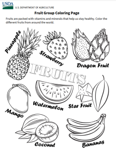 Food Groups Coloring Pages - 5 groups