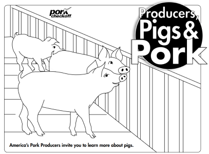 Pigs and Pork Coloring Book