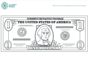 USA Play Money Coloring Pages