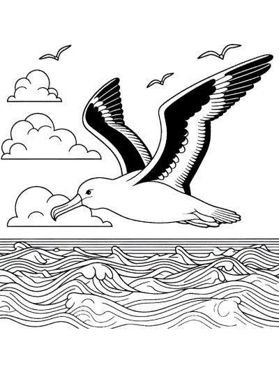 albatross coloring page